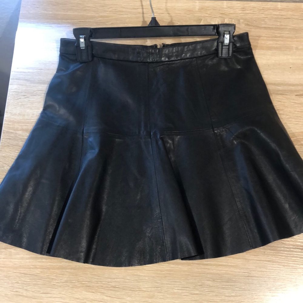 Joie leather black skirt